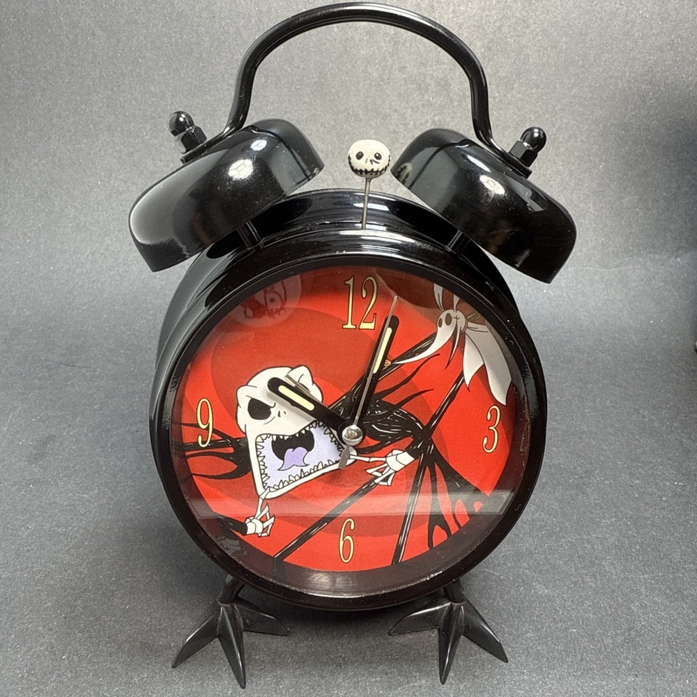 Disney Nightmare Before Christmas Jack Skellington Alarm Clock Metal Double Bell